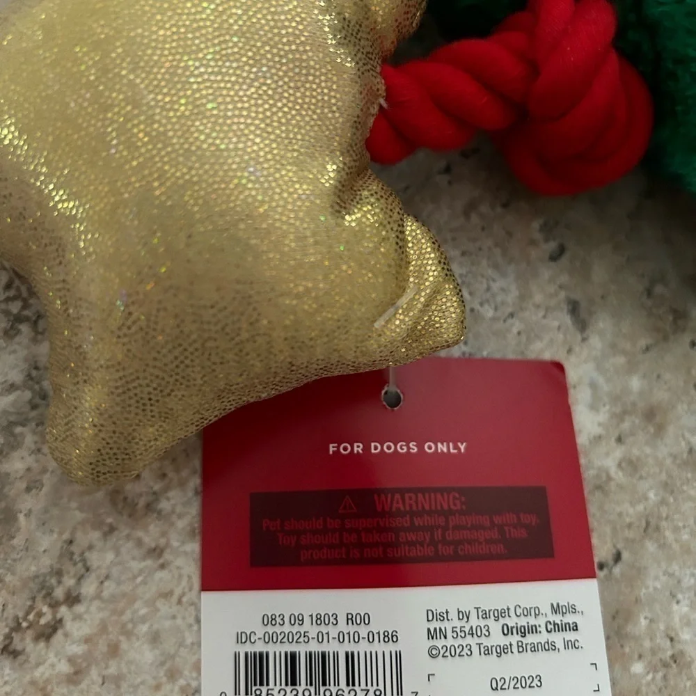 Plush Rope Tree Dog Toy - Wondershop Feliz Navidad - NEW WITH TAGS